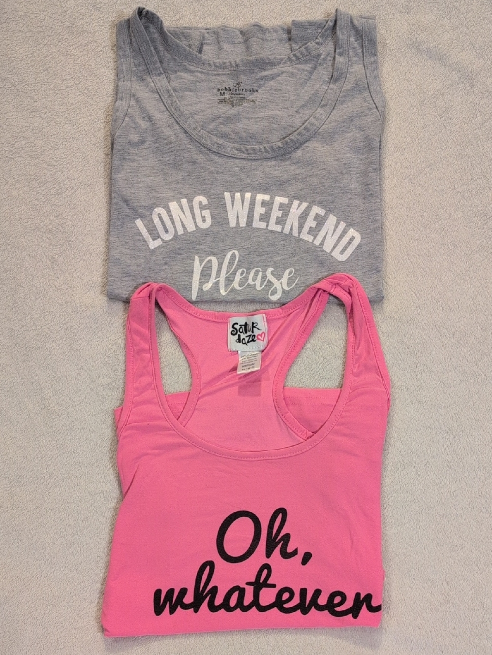 NWT Women's Medium Loungewear Bundle: "Long Weekend" & "Oh Whatever" Tank Tops